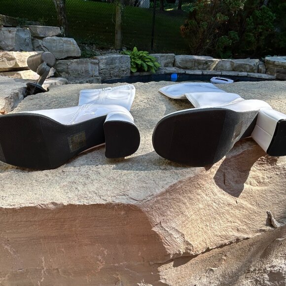 Ellie White Heeled Boots - Picture 12 of 14